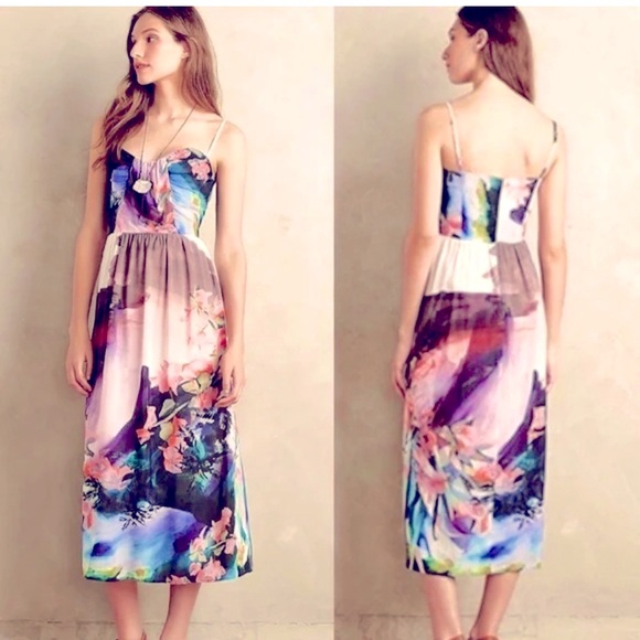 Corey Lynn Calter floral midi dress sz US 6 from Anthropologie - Picture 1 of 7